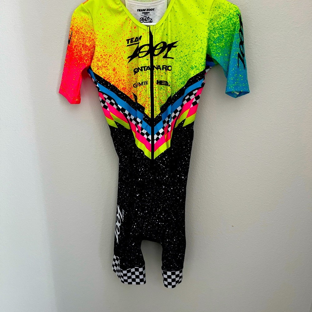 Womans Size Medium Triathlon Kit- Neon Yellow, Pink, and Blue